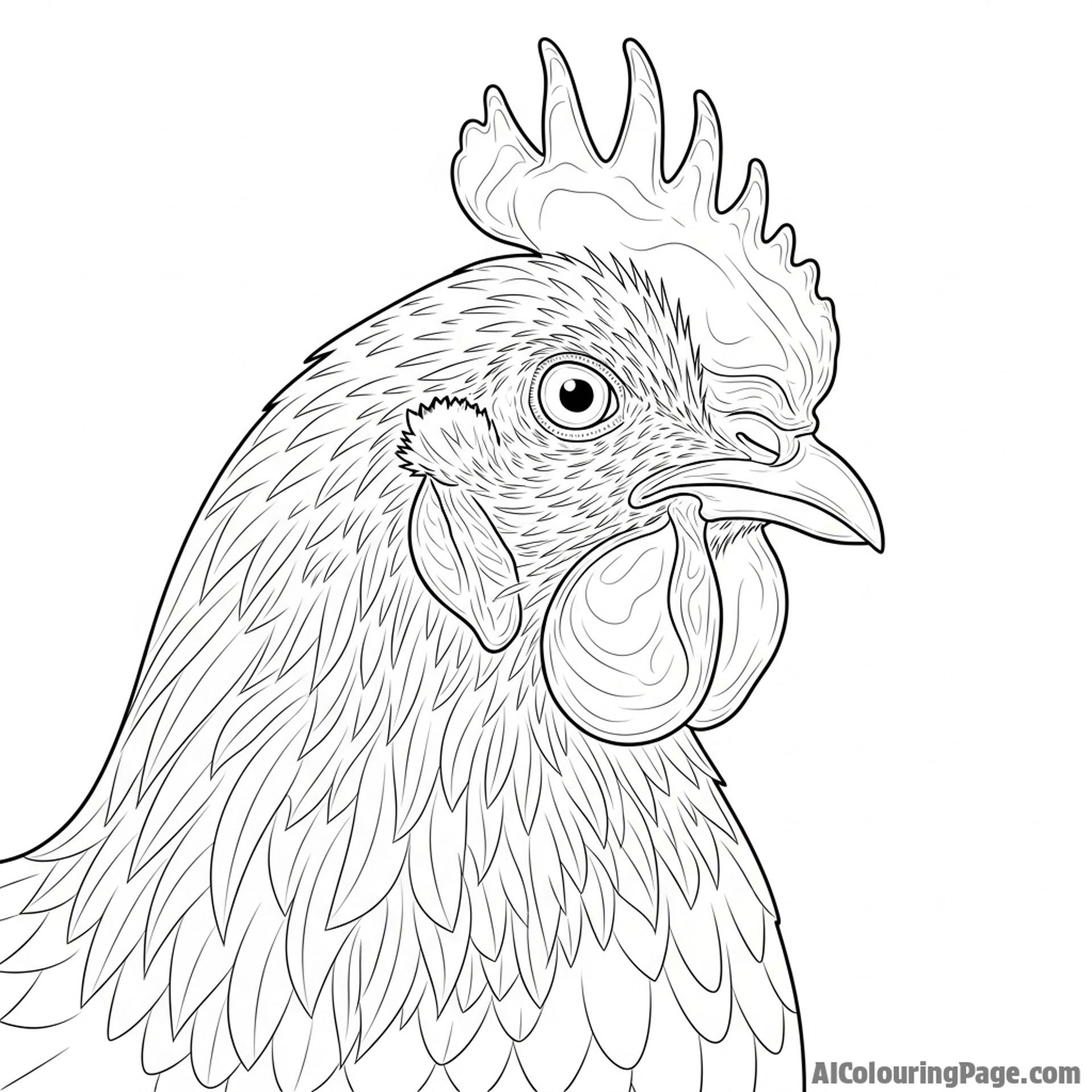 A portrait of a chicken rendered in the style of a classical master painter.