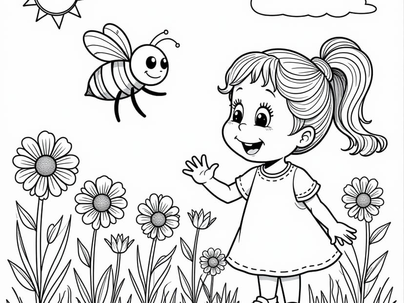 Free Bee Coloring Pages – free printable coloring page