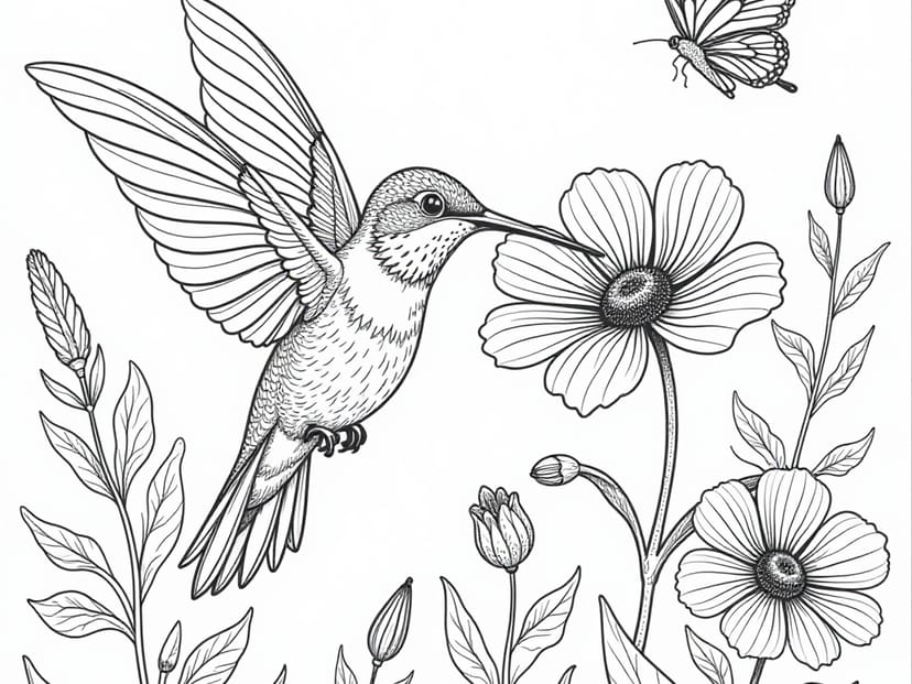 Free Hummingbird Coloring Pages – free printable coloring page