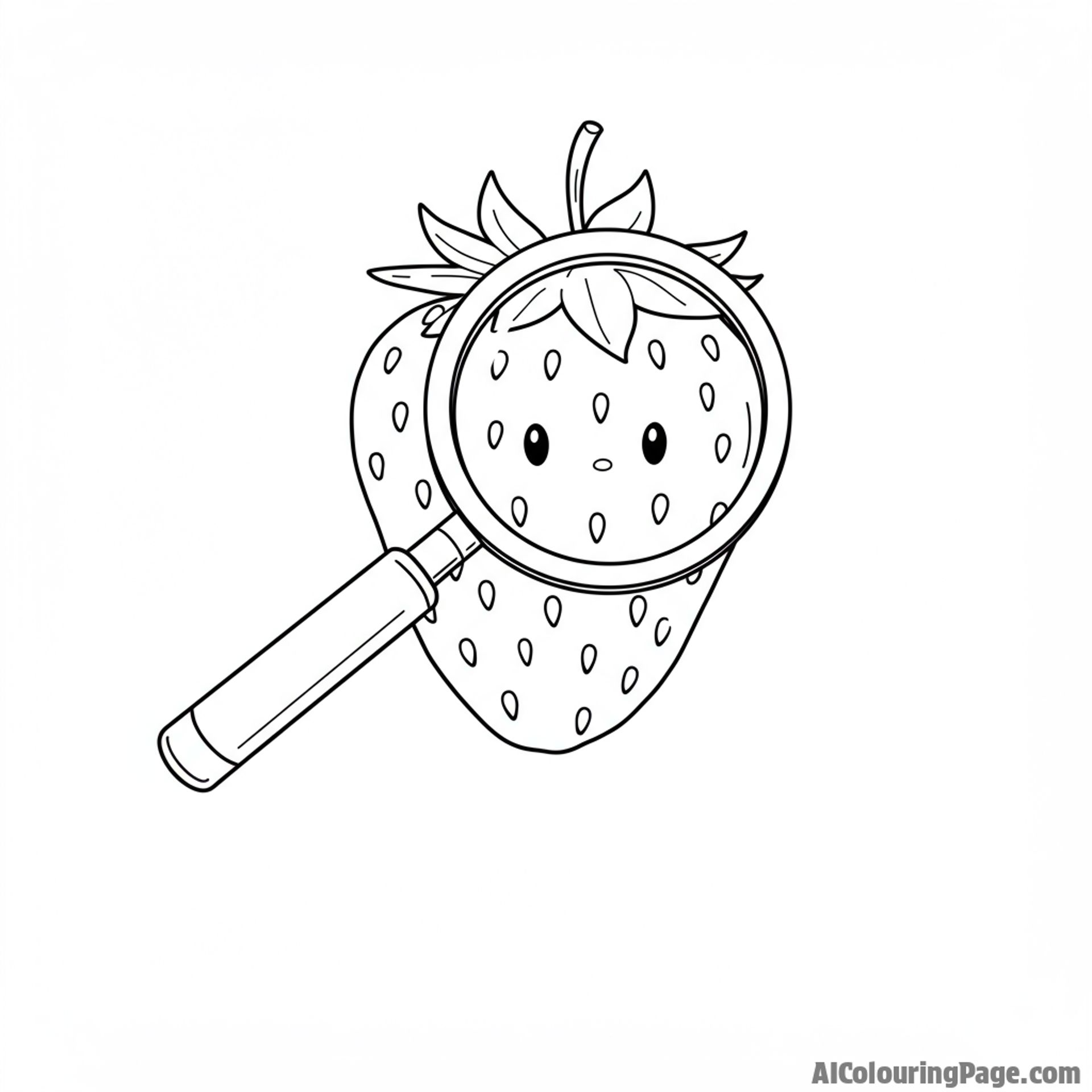 strawberry detective, magnifying glass