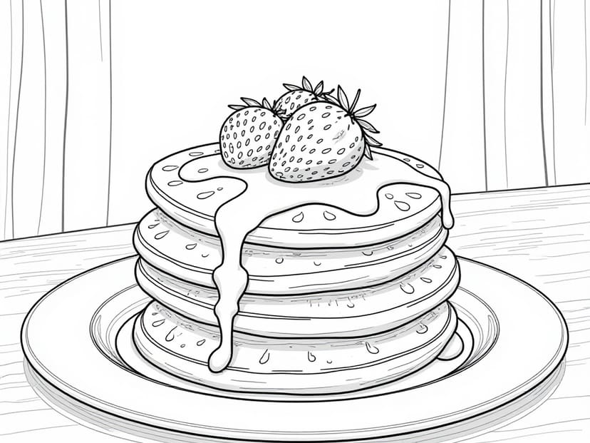 Free Pancakes Coloring Pages – free printable coloring page
