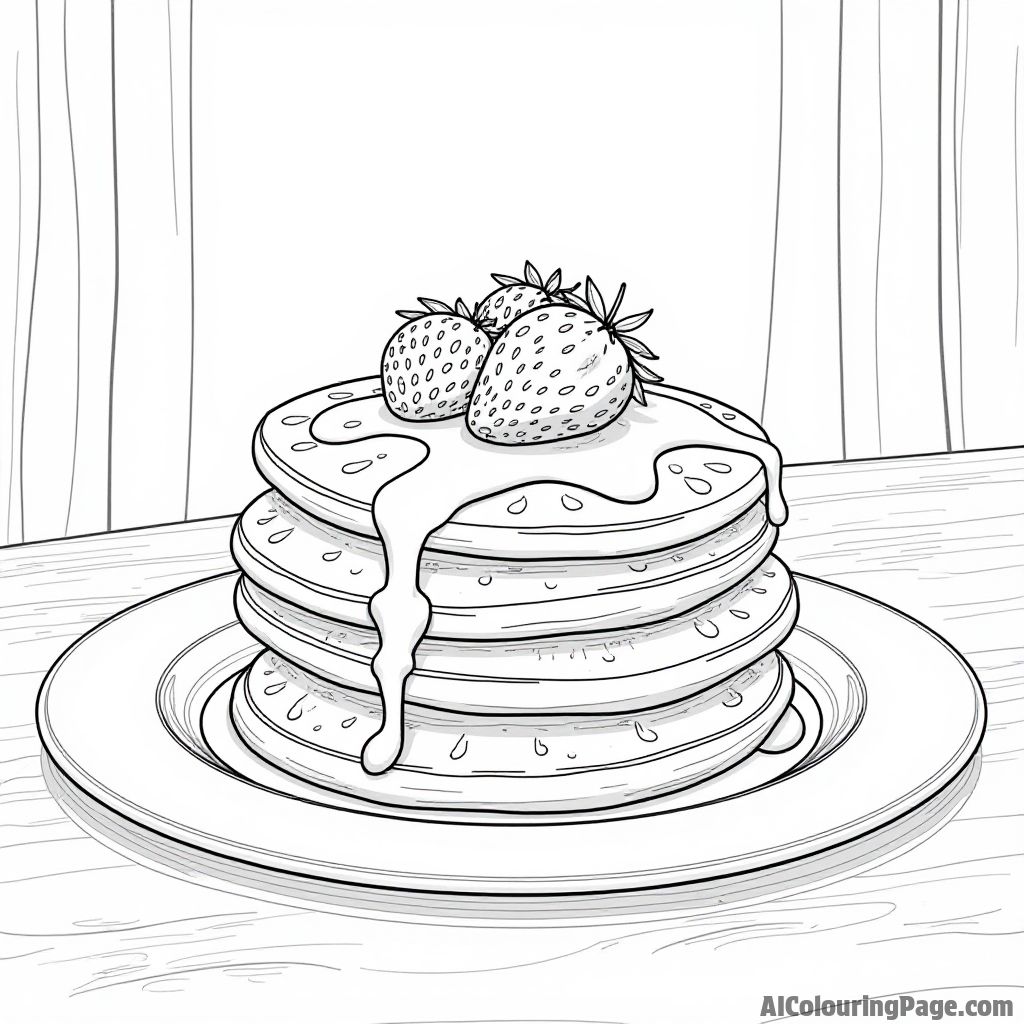 Free Pancakes Coloring Pages – free printable food and culinary art coloring pages
