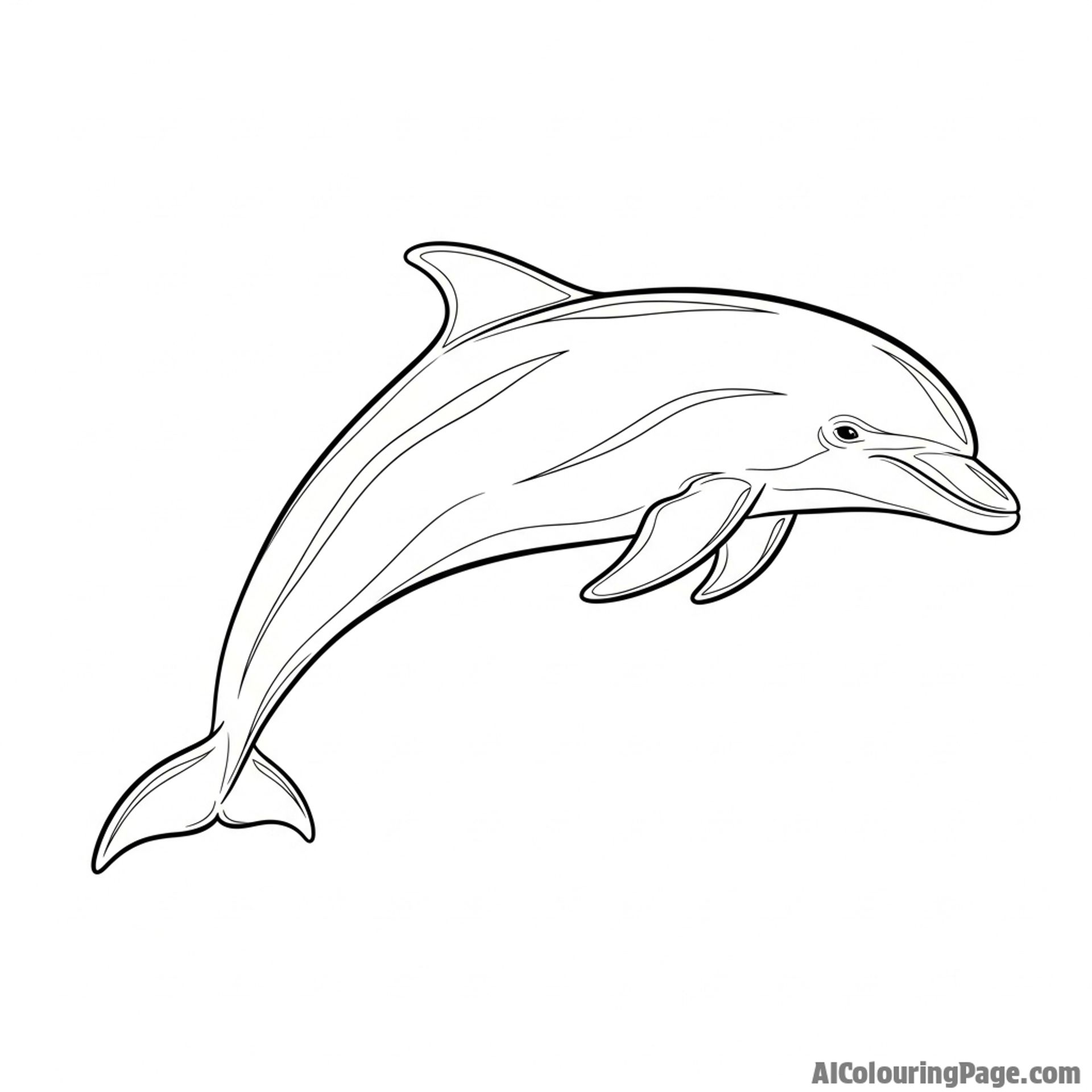 An ink wash painting of a dolphin, using varying shades and tones to convey its form and depth.