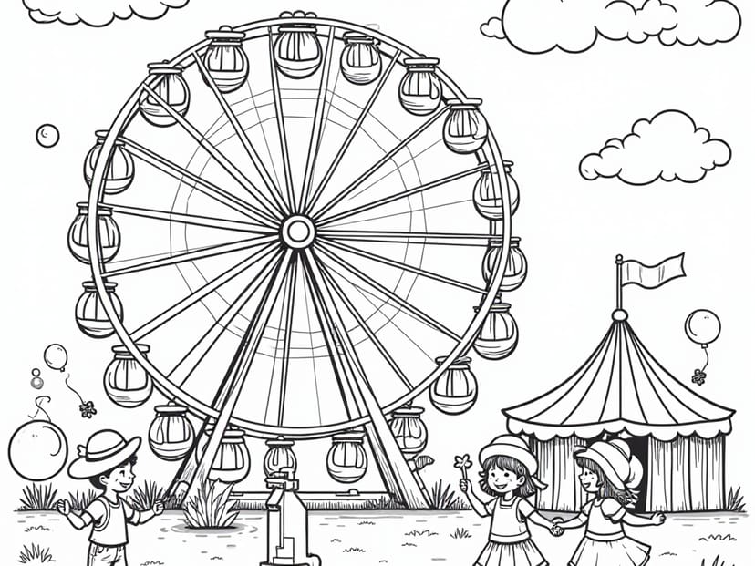 Free Carnival Coloring Pages – free printable coloring page