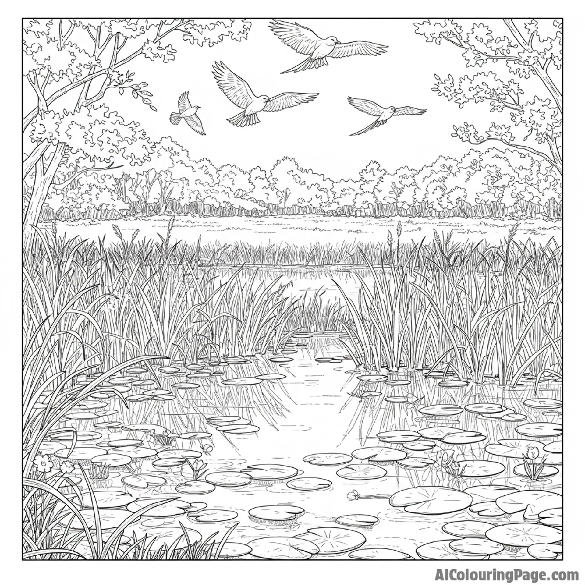 A restored wetland, providing habitat for diverse species.