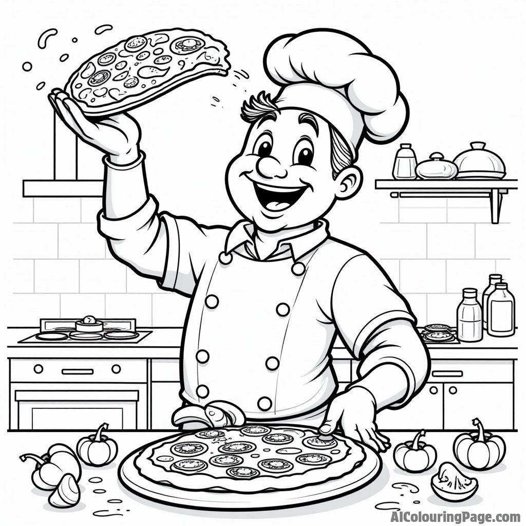 Free Pizza Coloring Pages – free printable food and culinary art coloring pages