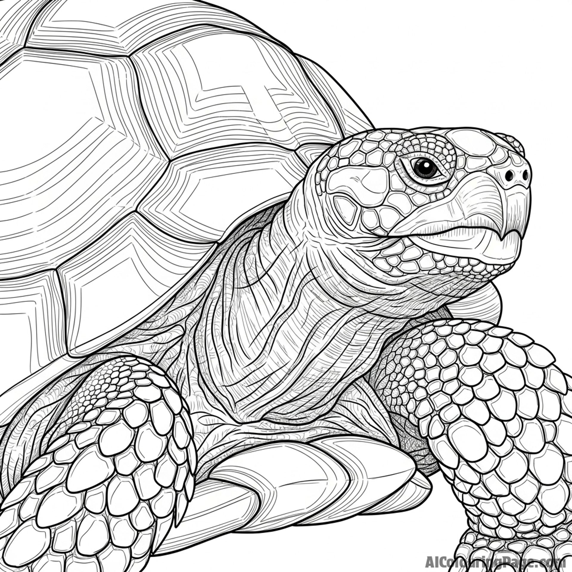 A detailed ink sketch of a tortoise's weathered and wrinkled skin.