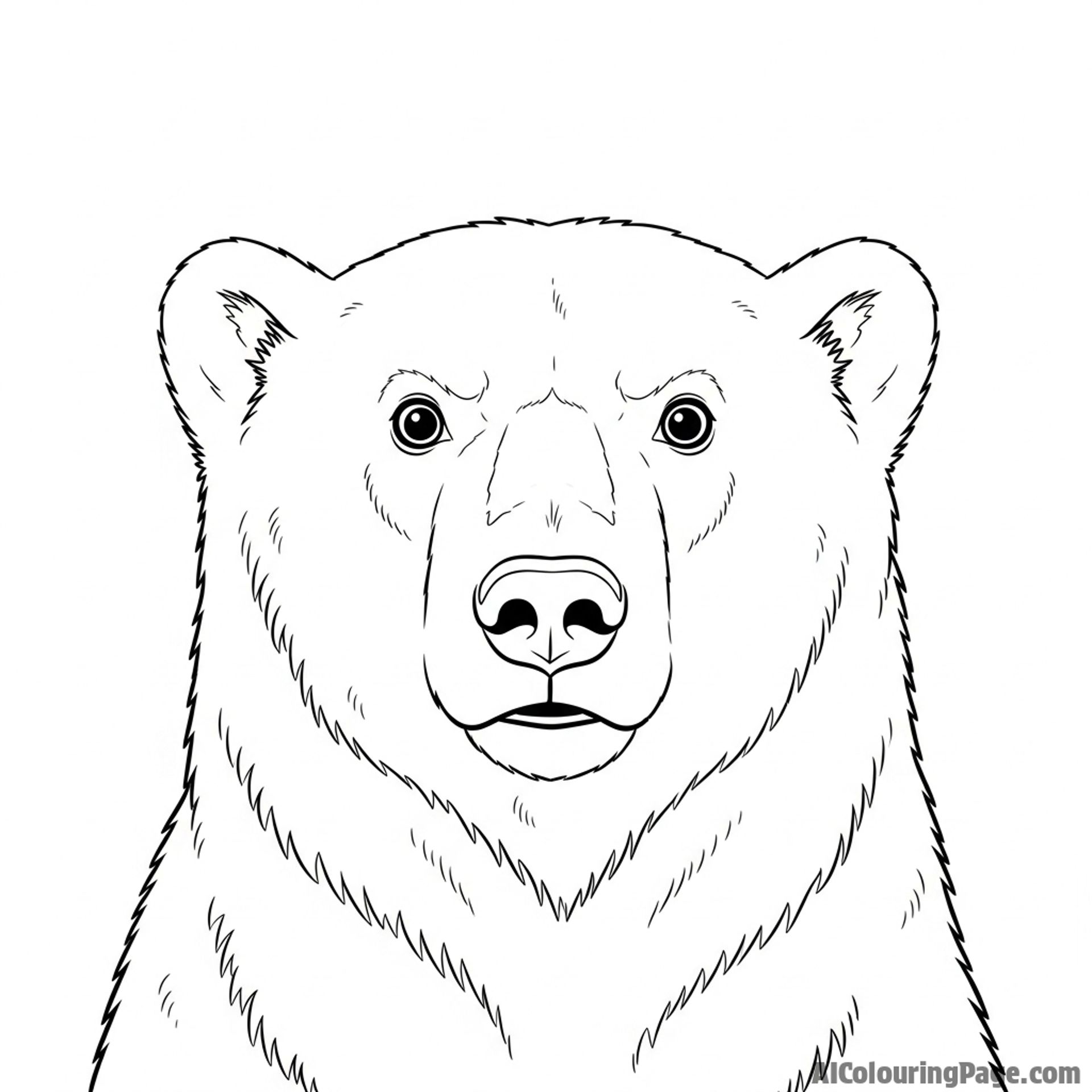 A polar bear looking directly at the camera with a curious expression.