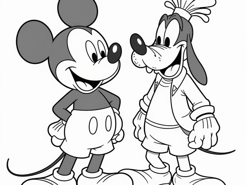 Mickey Mouse Coloring Fun: Goofy Laughs, Wizard Hats & Skateboard Tricks!