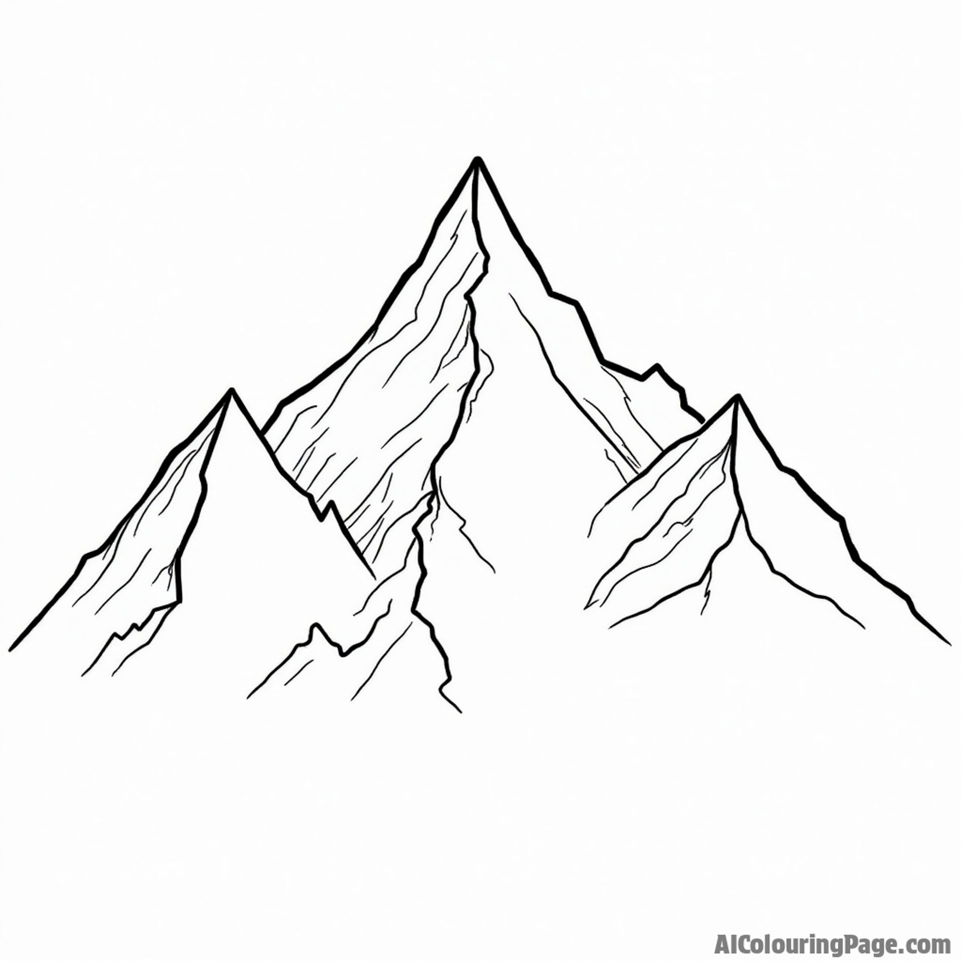 A minimalist abstract rendering of a mountain form.