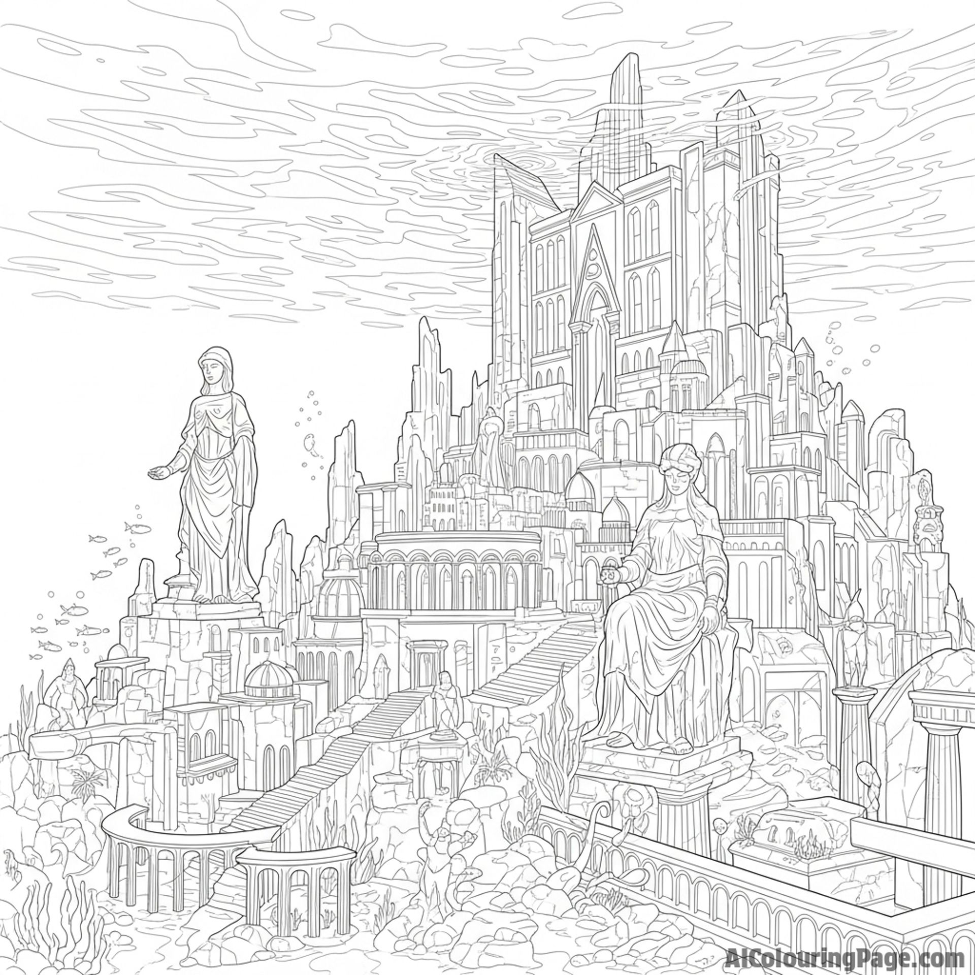 A sunken city of Atlantis.
