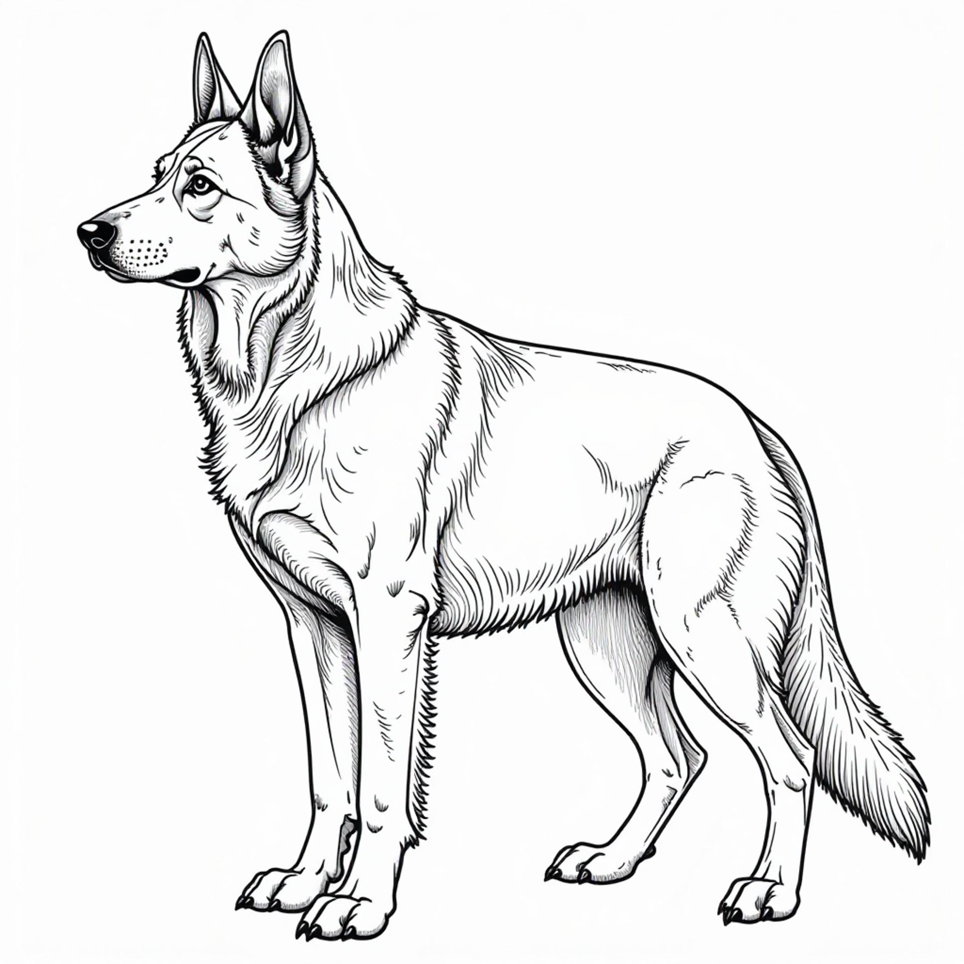 A majestic German Shepherd standing tall