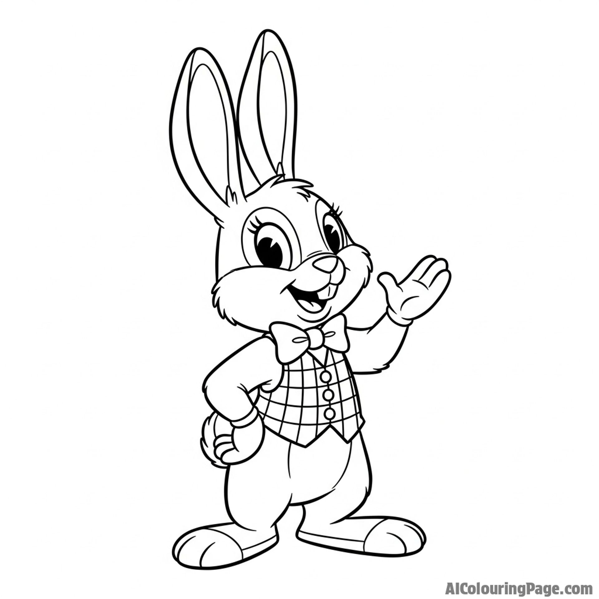 A rabbit character in a vintage, hand-drawn animation style.