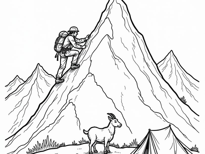 Free Mountain climber Coloring Pages – free printable coloring page