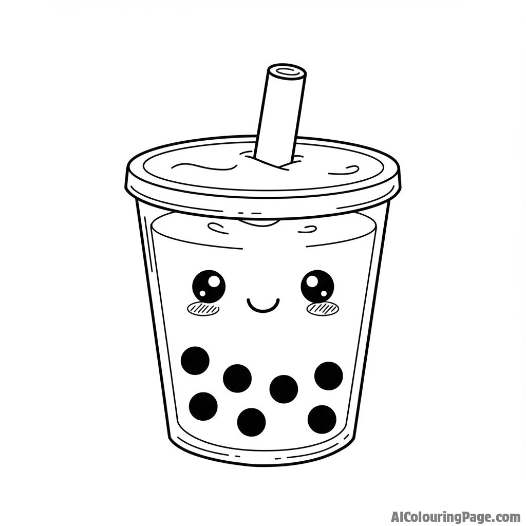 Free Kawaii Boba Coloring Pages – free printable kawaii food coloring pages