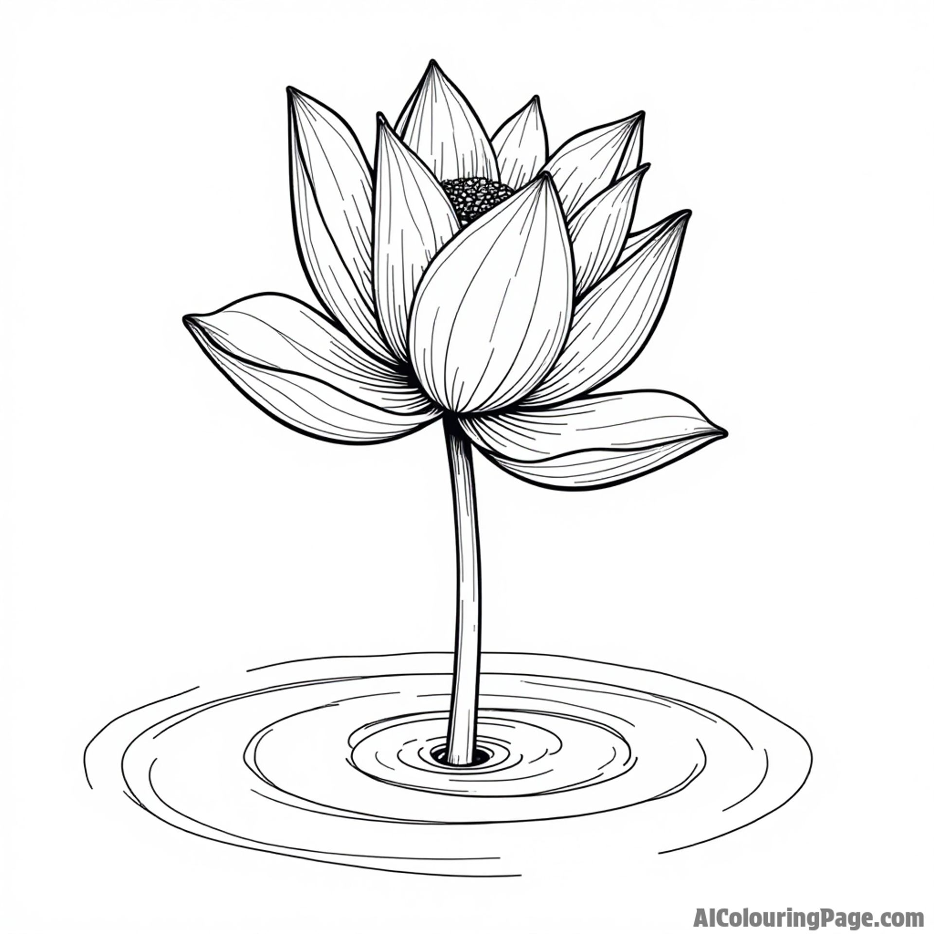 A lotus flower emerging from water