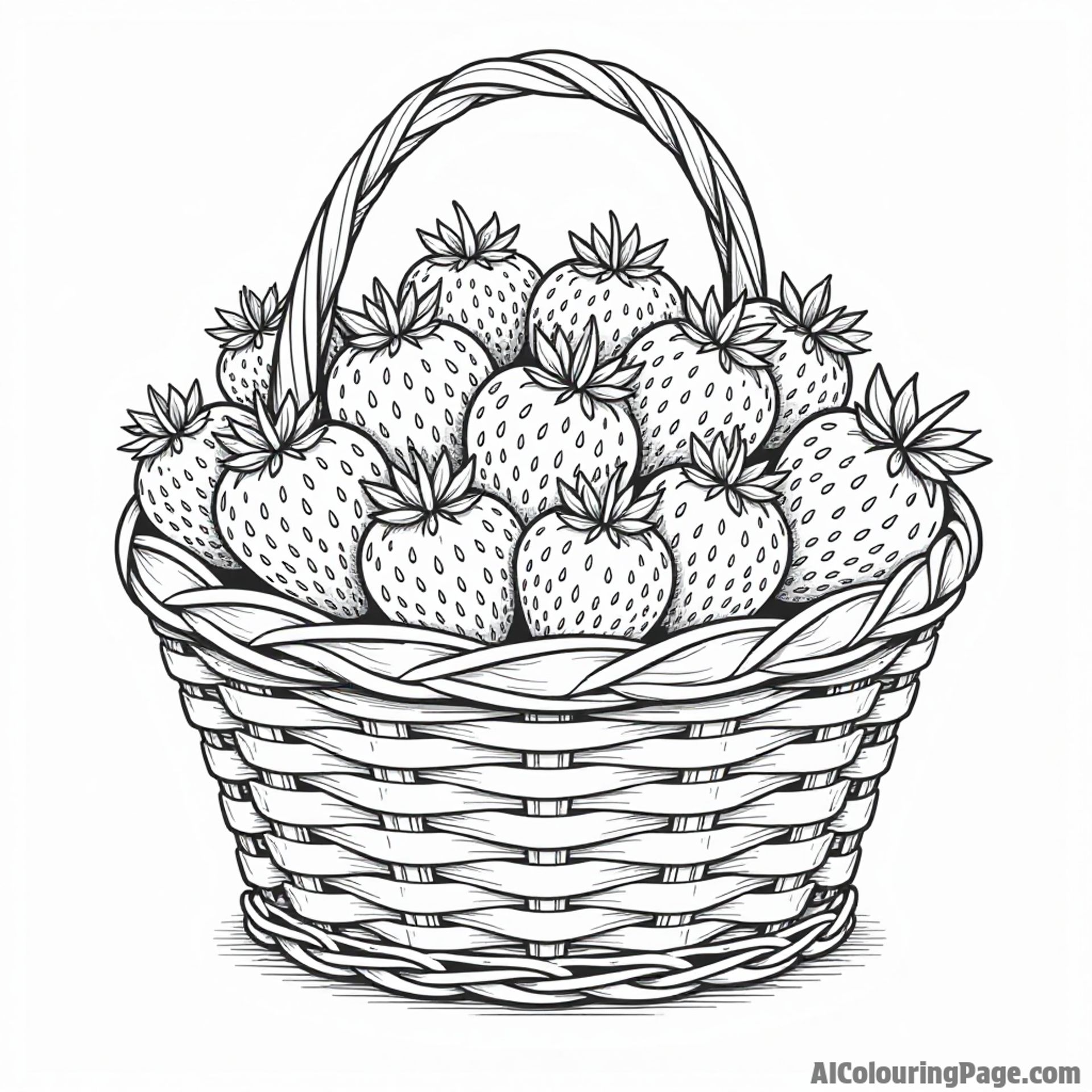 Basket of juicy red strawberries