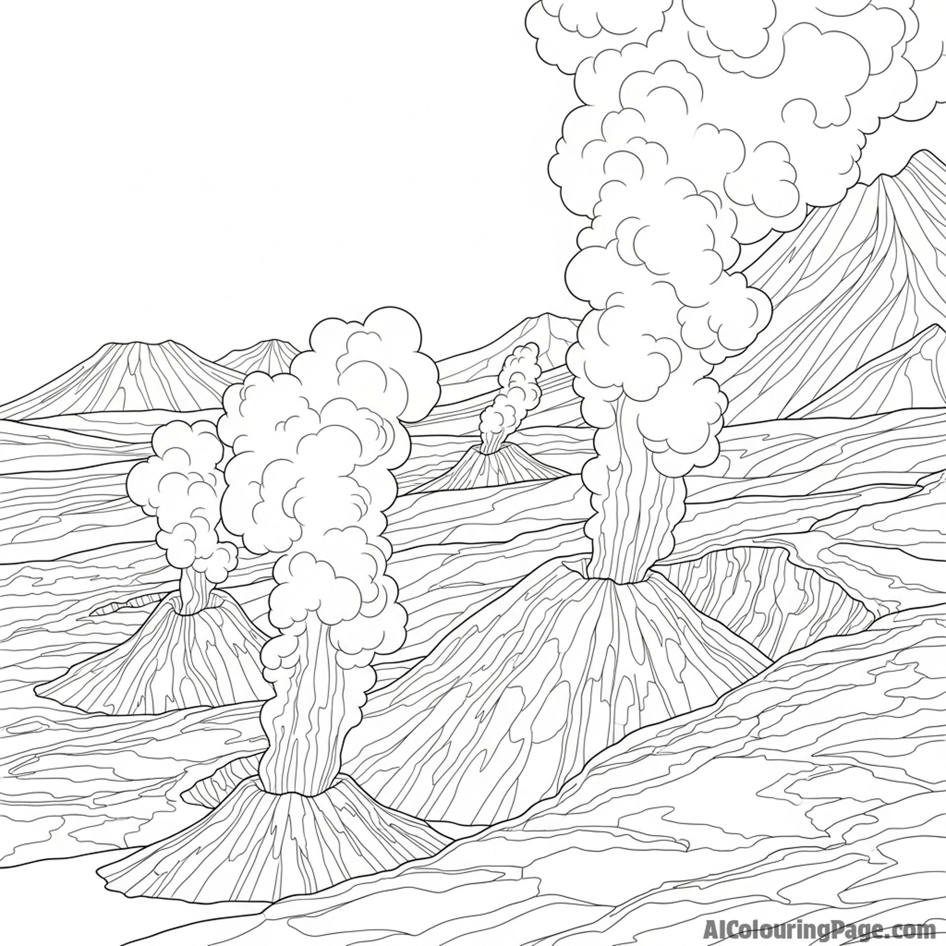 Volcanic gases venting from fumaroles.