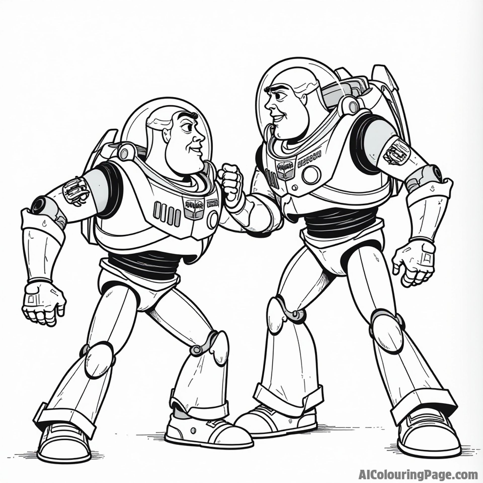 Buzz Lightyear battling Zurg