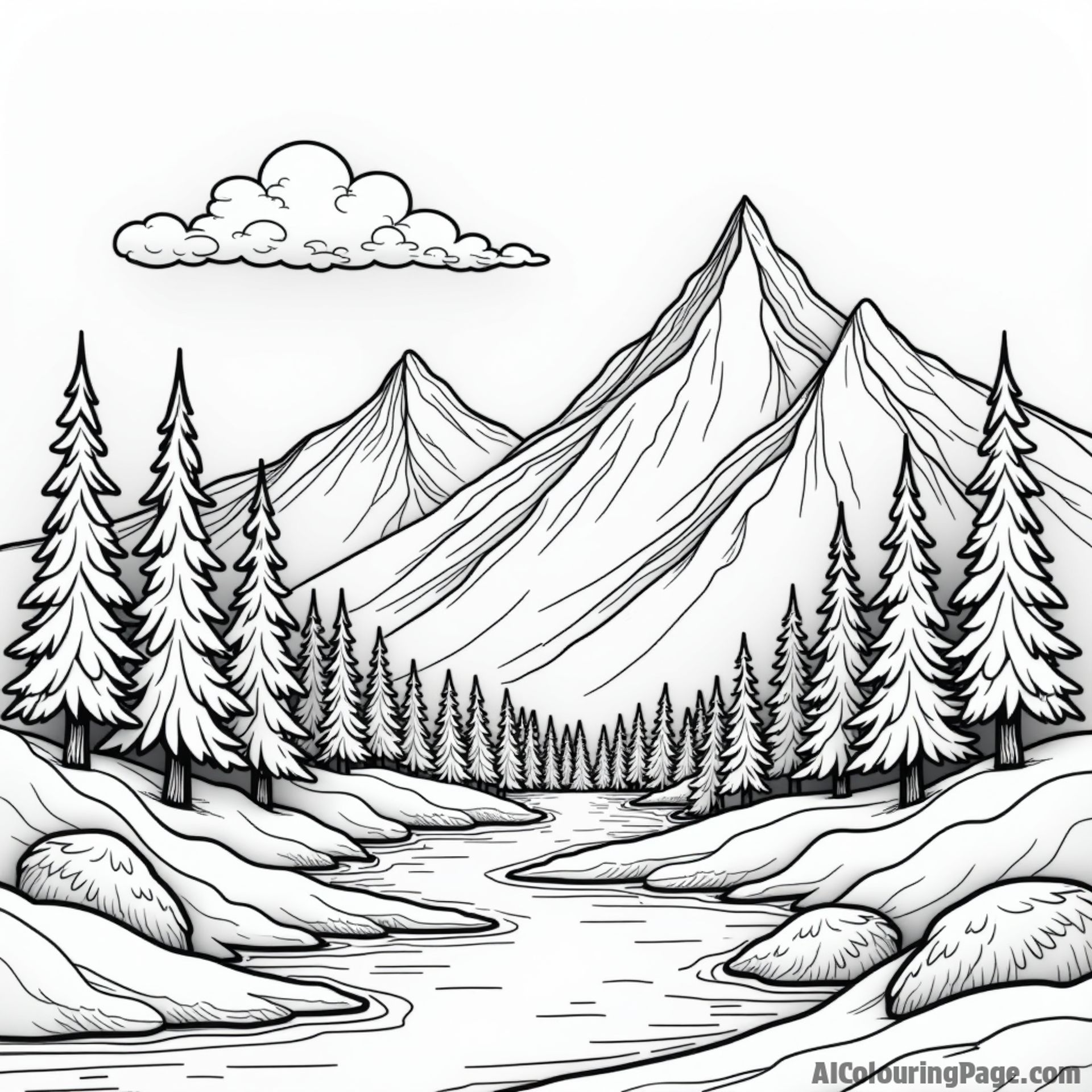 An intricately carved mountain landscape diorama.