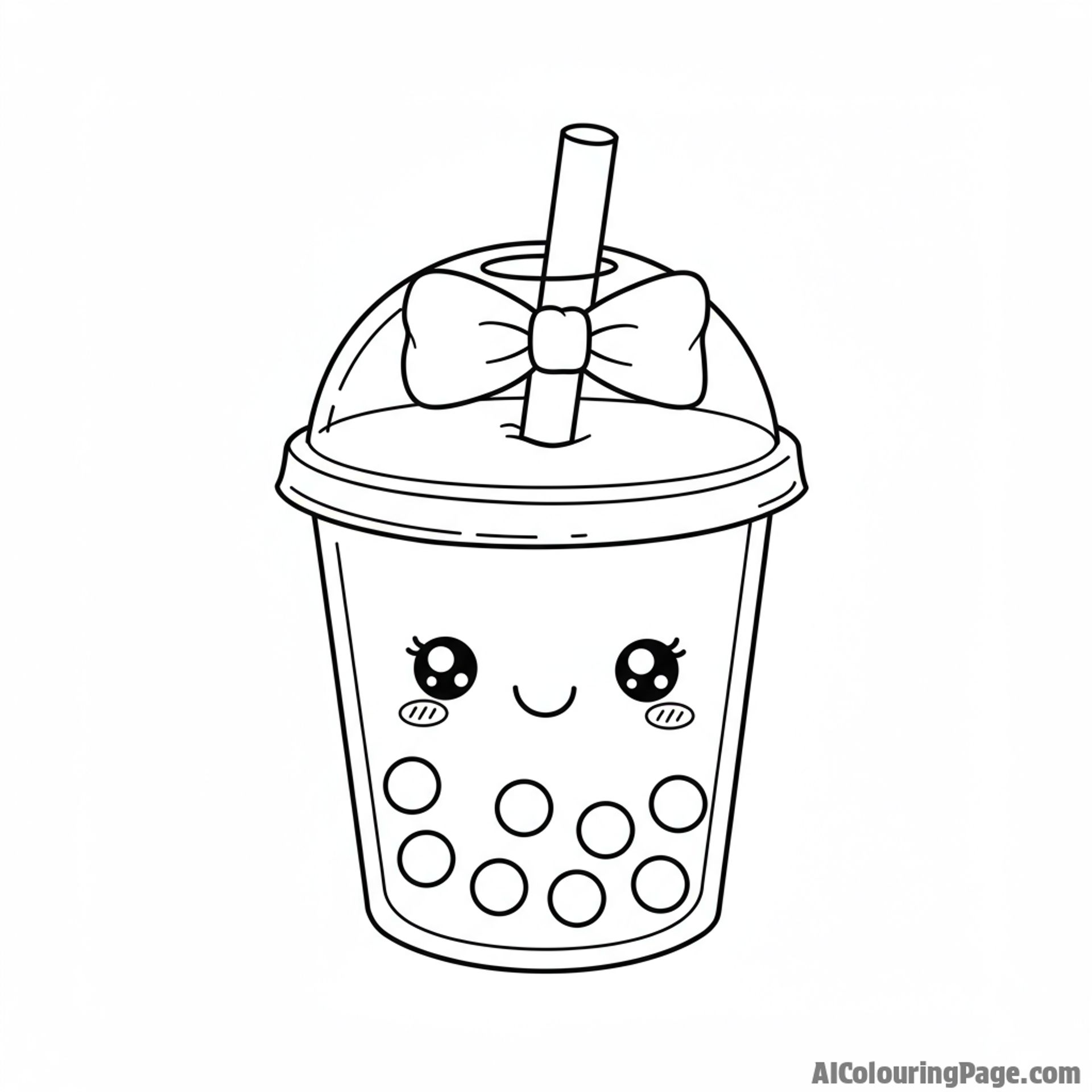 A cheerful boba drink wearing a small bow.