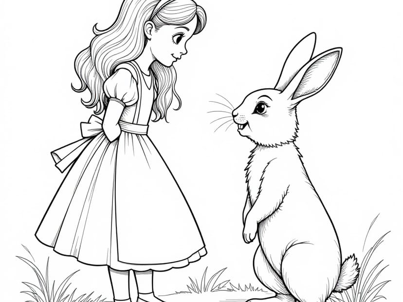 Magical Alice in Wonderland Coloring Fun: Meet Rabbits, Cats, and Tea Parties!