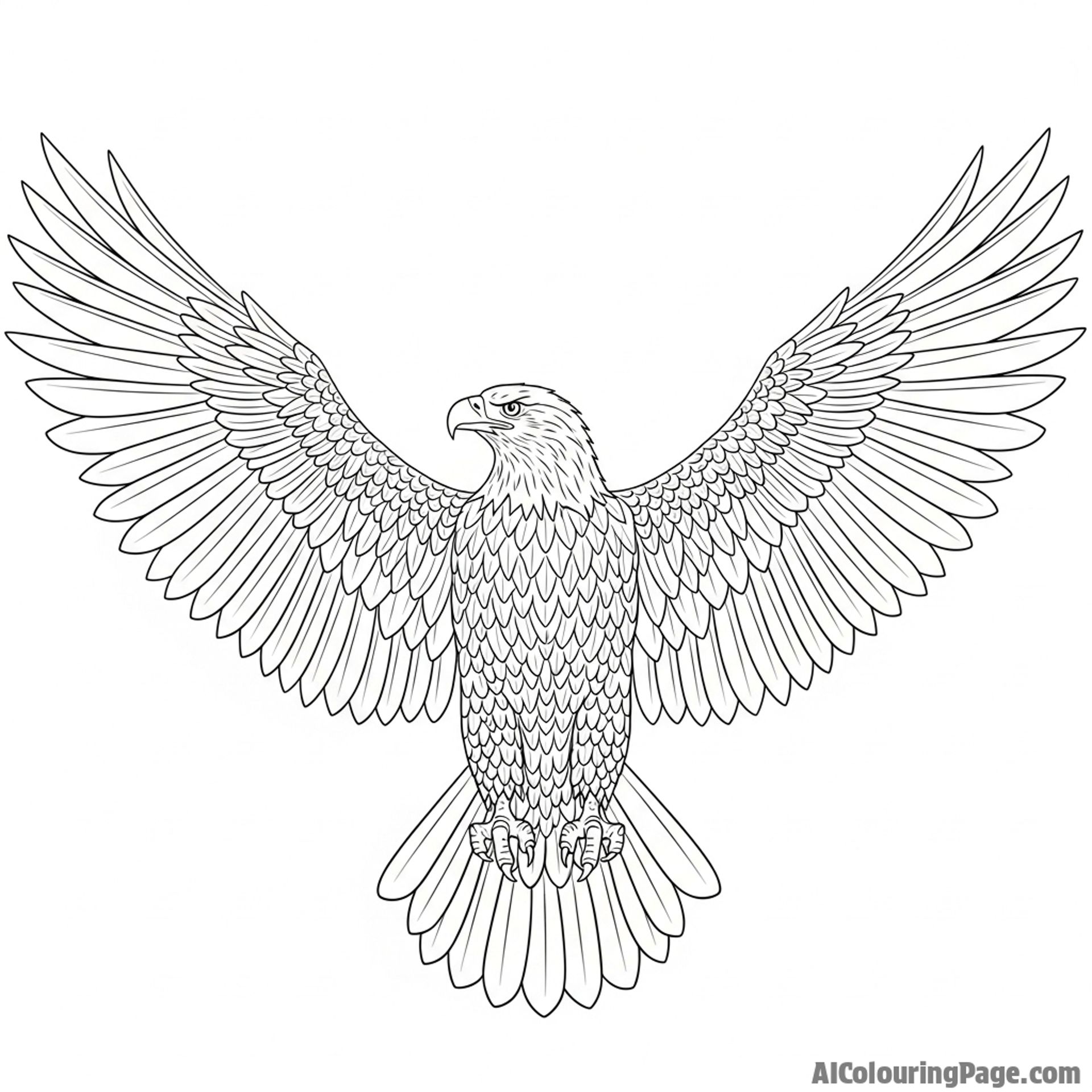 Eagle spreading wings majestically.