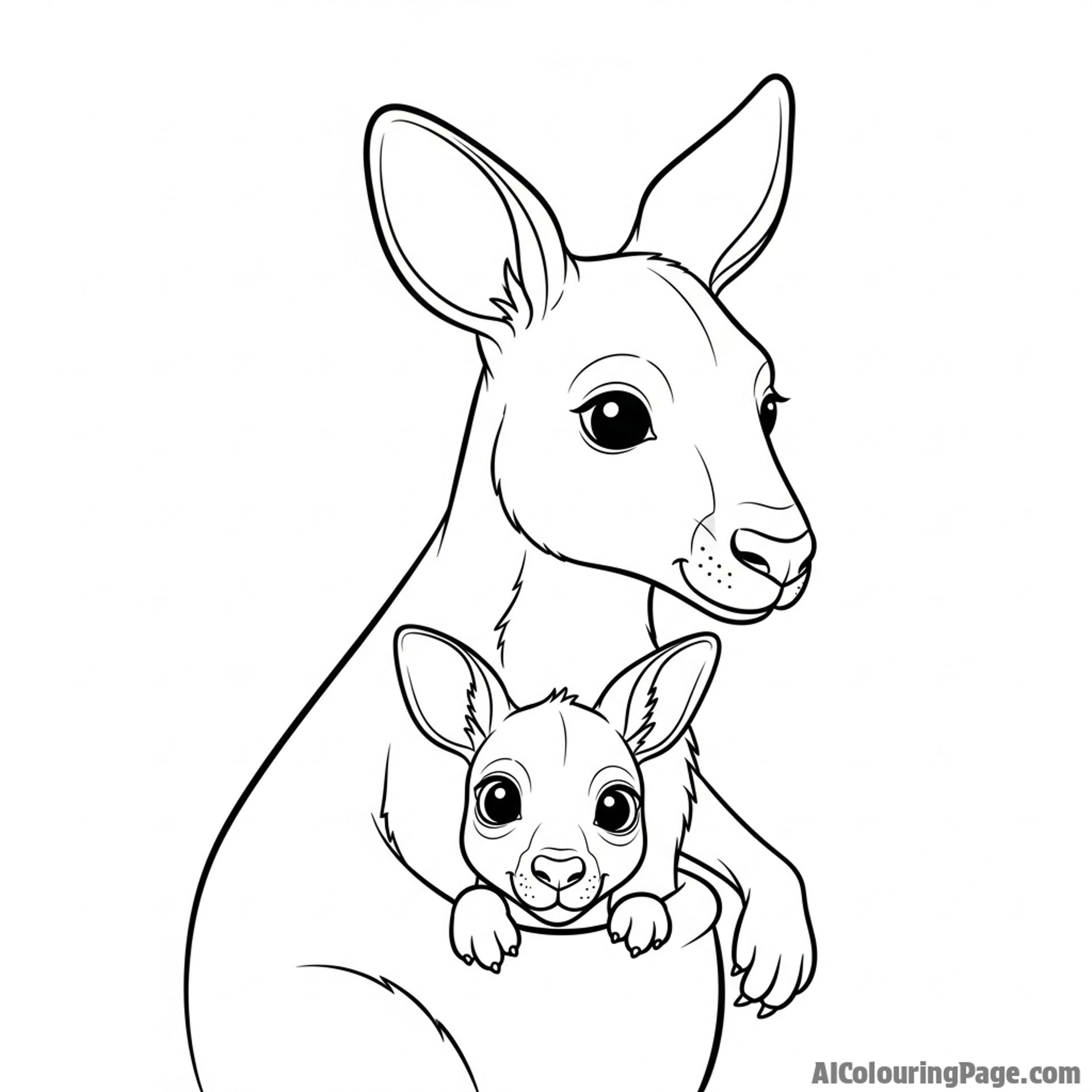 A newborn joey peeking its head out from its mother's pouch.