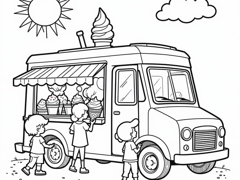 Free Ice-cream Coloring Pages – free printable coloring page