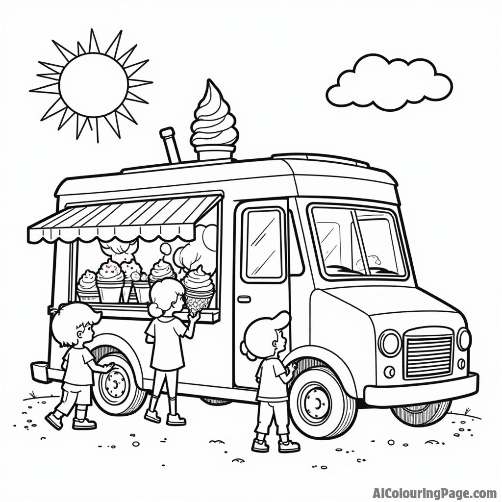 Free Ice-cream Coloring Pages – free printable food and culinary art coloring pages