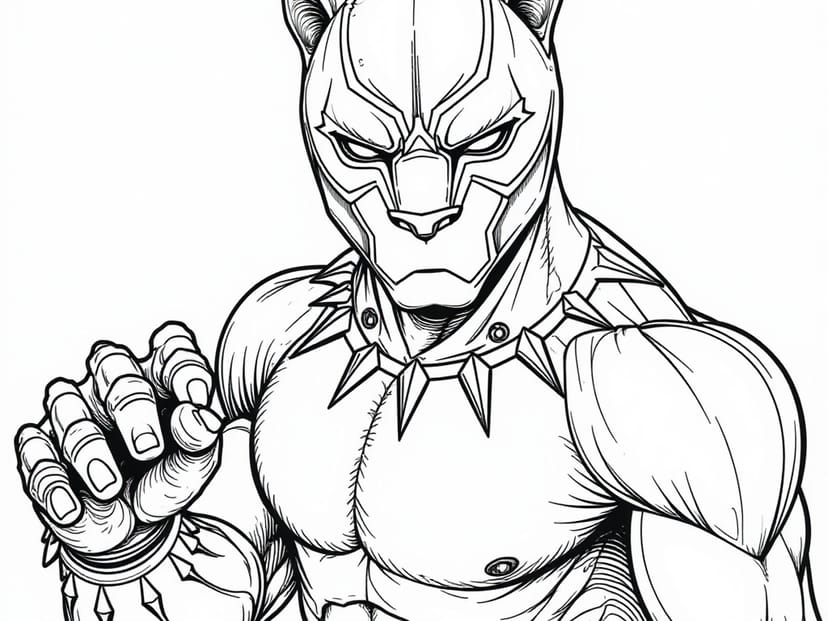 Roar into Fun: Black Panther Coloring Pages for Young Marvel Heroes