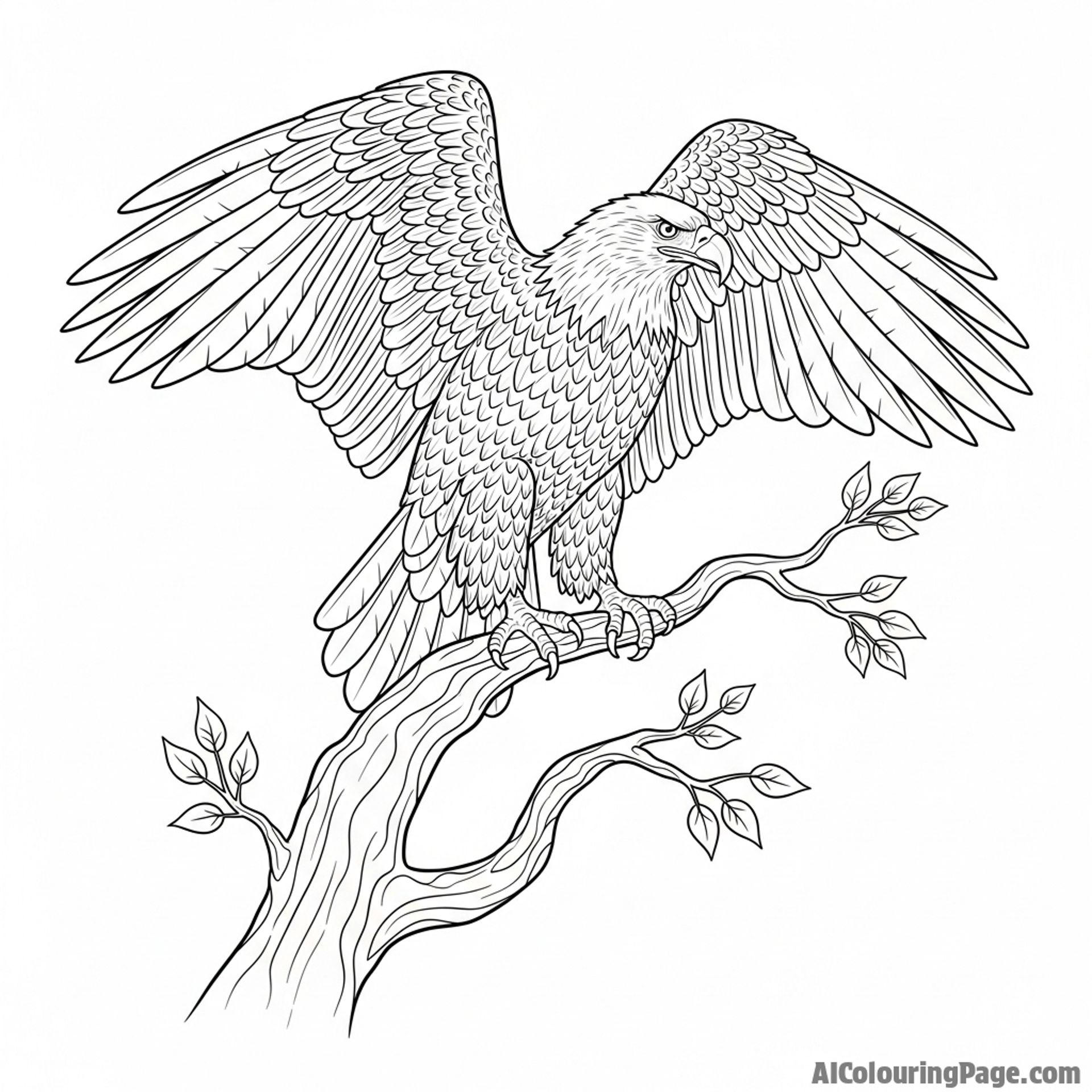 Eagle on a lone branch
