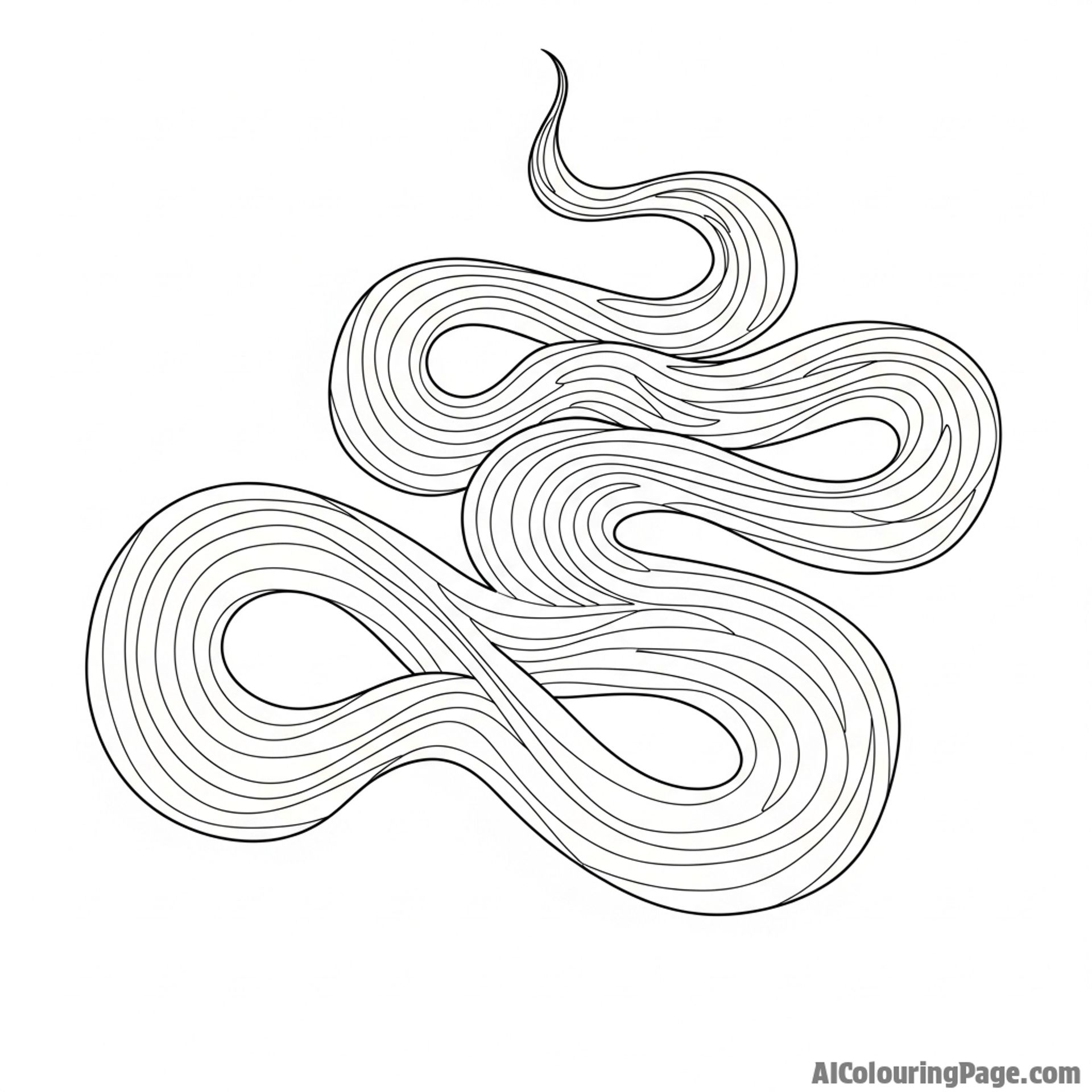 An abstract representation of a snake’s movement using flowing lines of pure light.