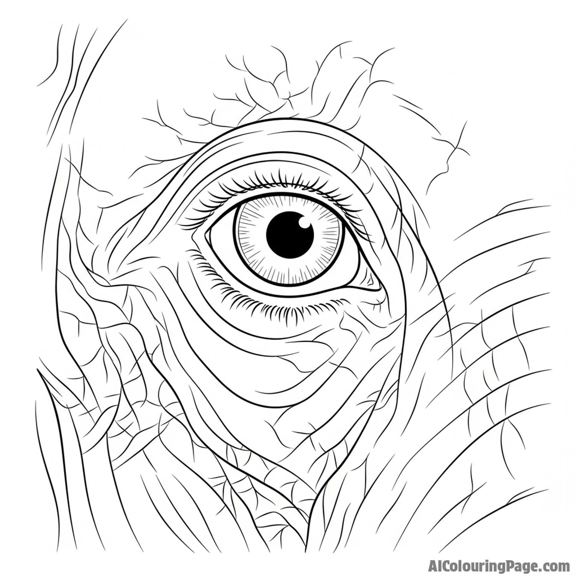 An elephant's eye, a close-up showing deep wrinkles and ancient wisdom.