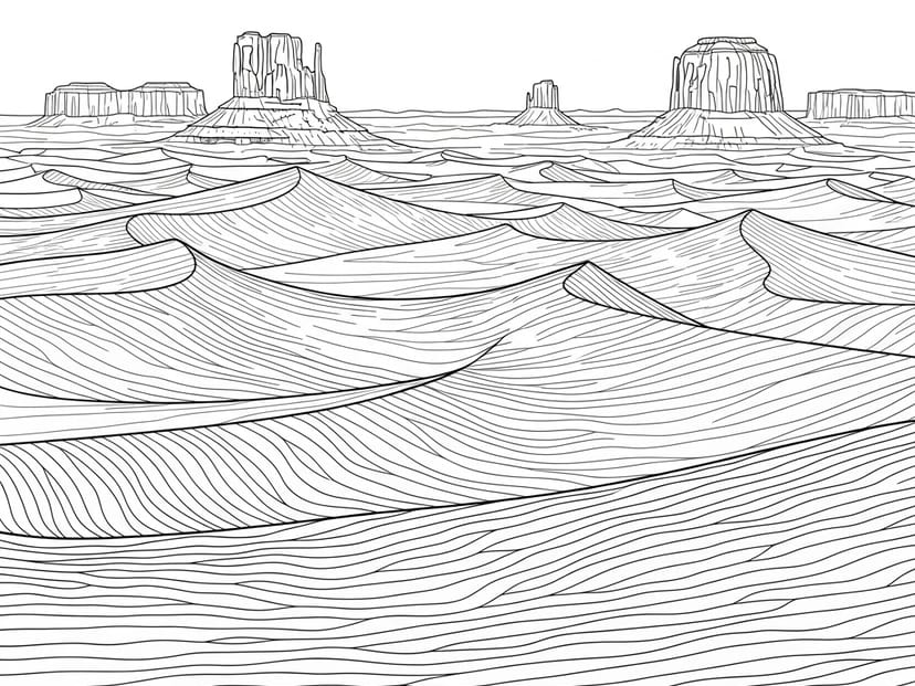 Free Desert Landscape Coloring Pages – free printable coloring page
