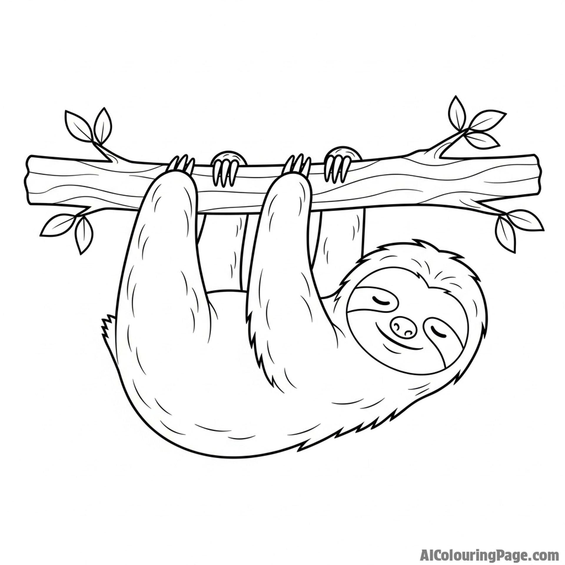 A sloth hanging upside down from a branch, moving in extreme slow motion