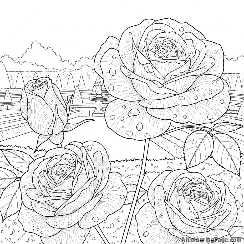 Free Floral Garden Coloring Pages – free printable nature and landscapes coloring pages