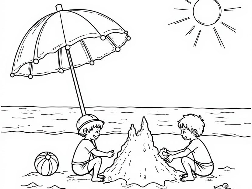 Free Beach Coloring Pages – free printable coloring page