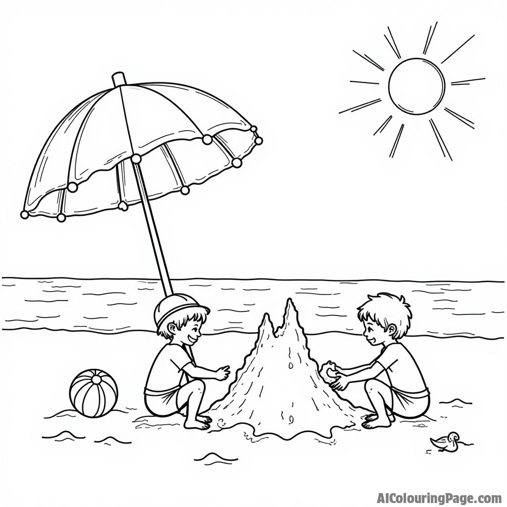 Free Beach Coloring Pages – free printable geography and landscape coloring sheets