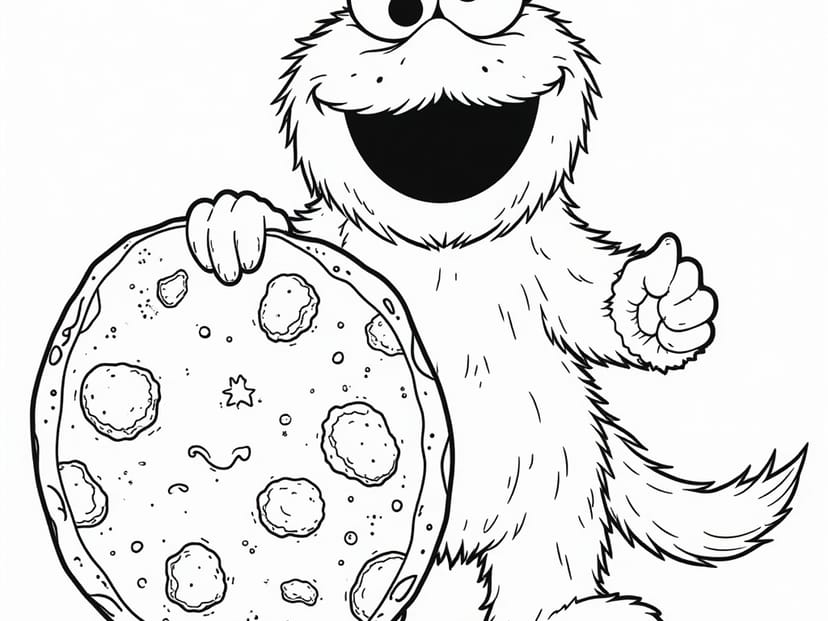 10 Free Cookie Monster Coloring Pages plus Prompt
