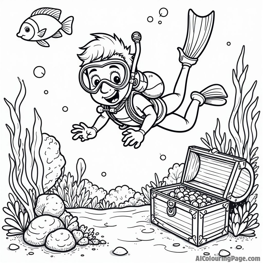 Free Underwater adventure Coloring Pages – free printable adventure and explorer coloring pages