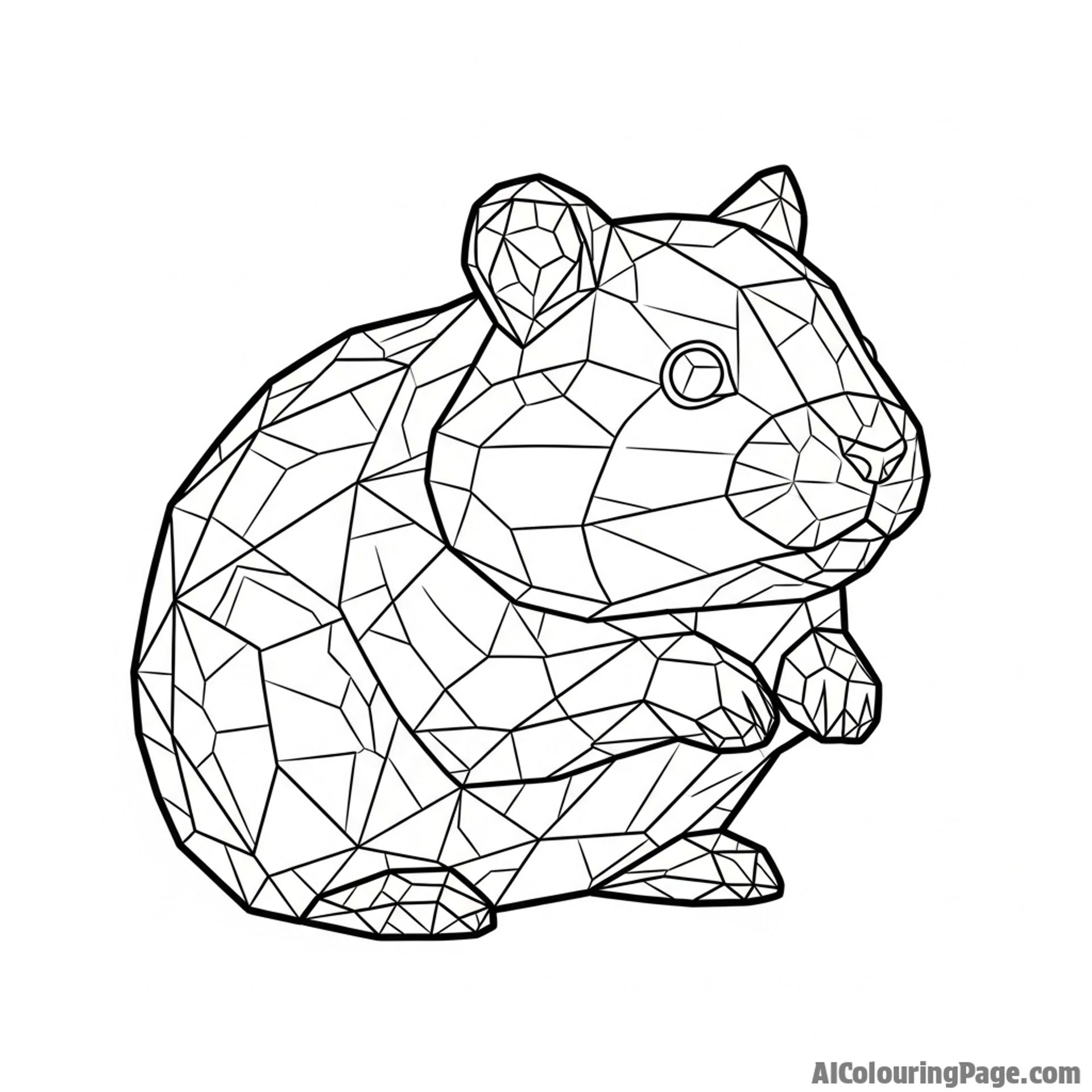 A hamster sculpted from clear crystal, refracting the light around it