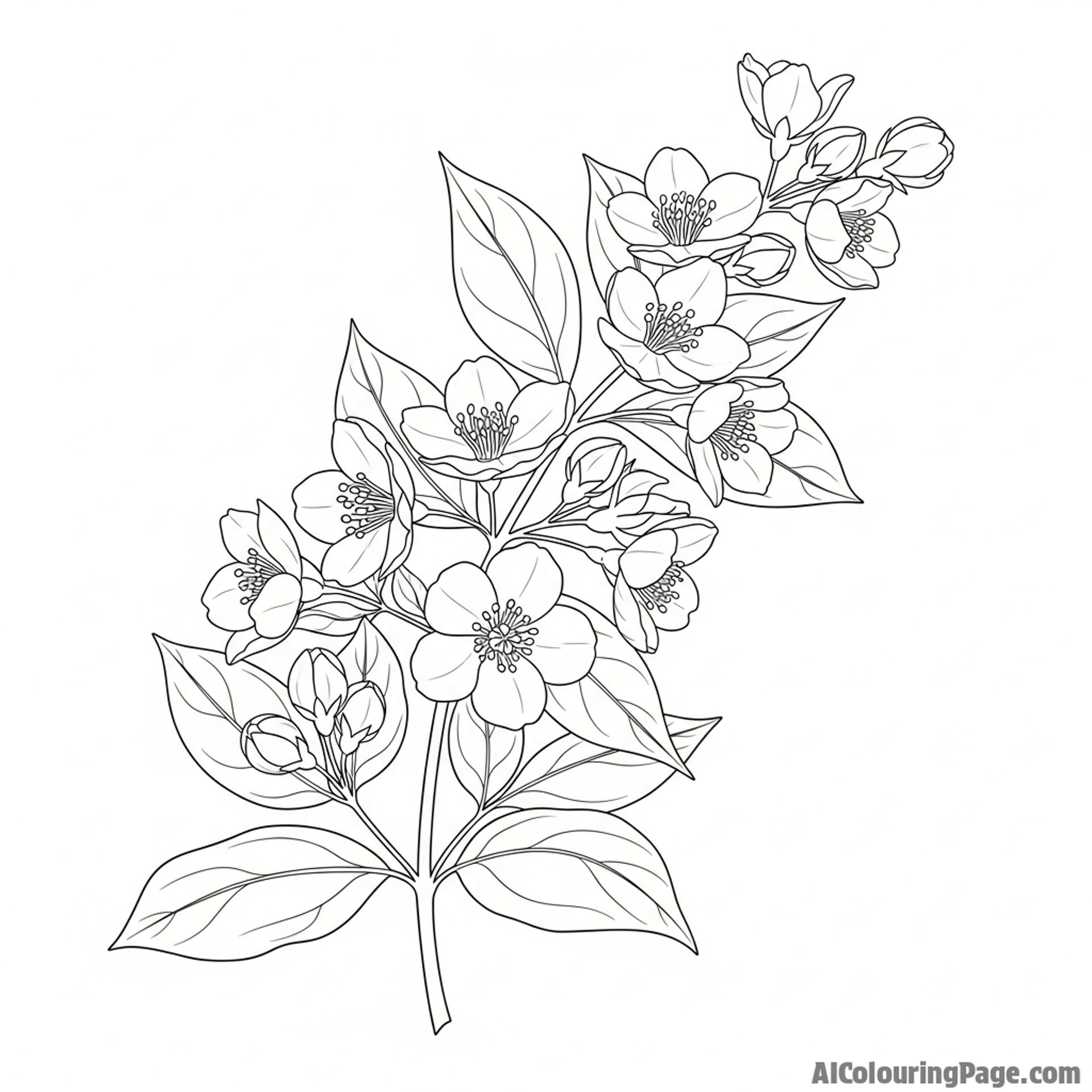 Blooming jasmine, fragrant flowers, climbing vine.
