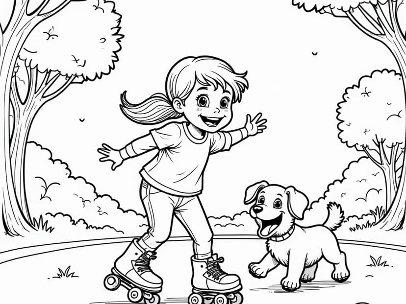 Free Roller Skating Coloring Pages – free printable coloring page