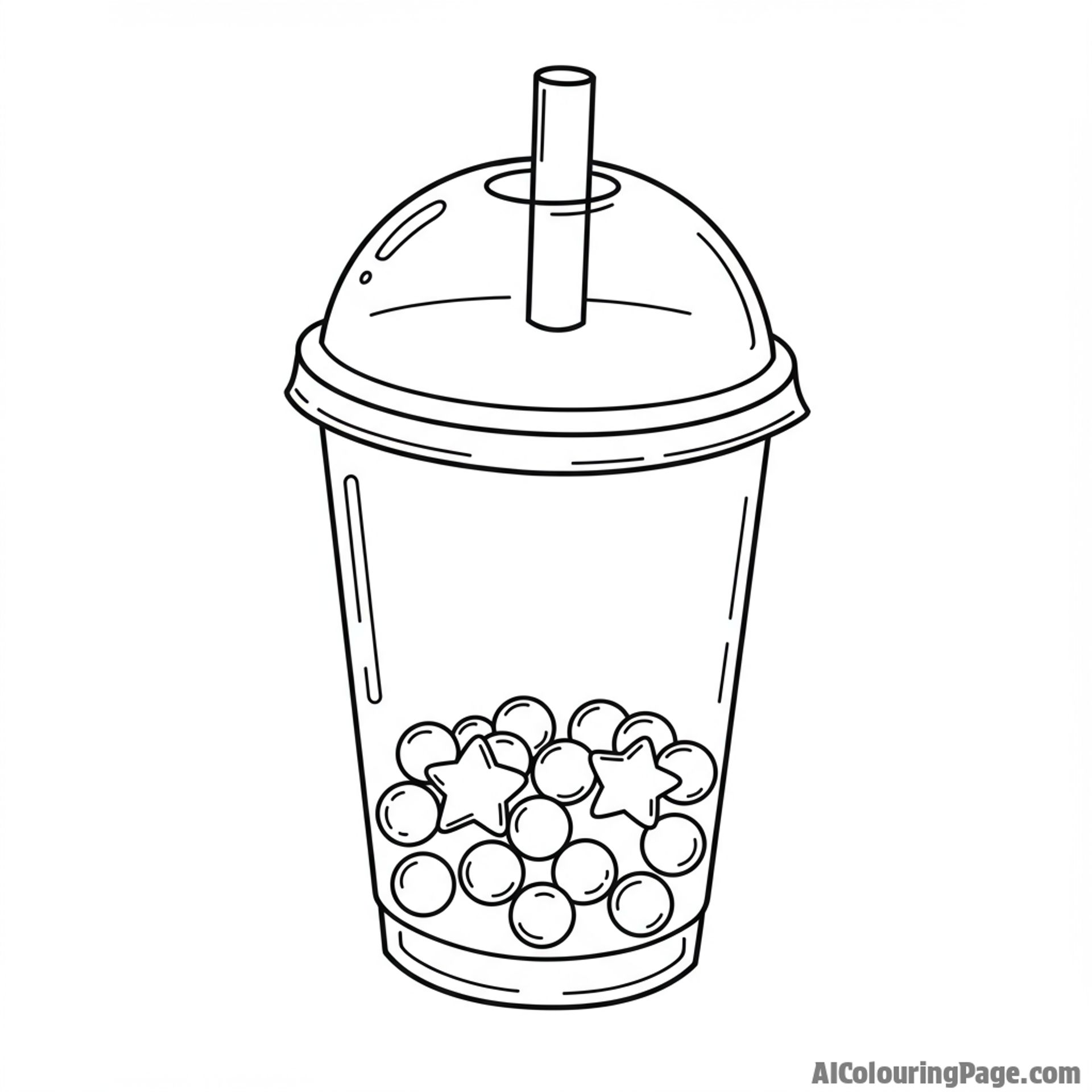 A sweet boba cup with star-shaped tapioca pearls.
