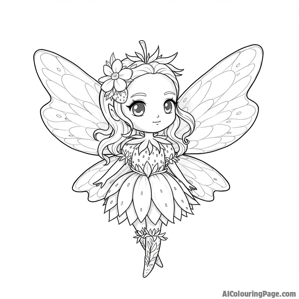 Free Kawaii Strawberry Coloring Pages – free printable kawaii food coloring pages