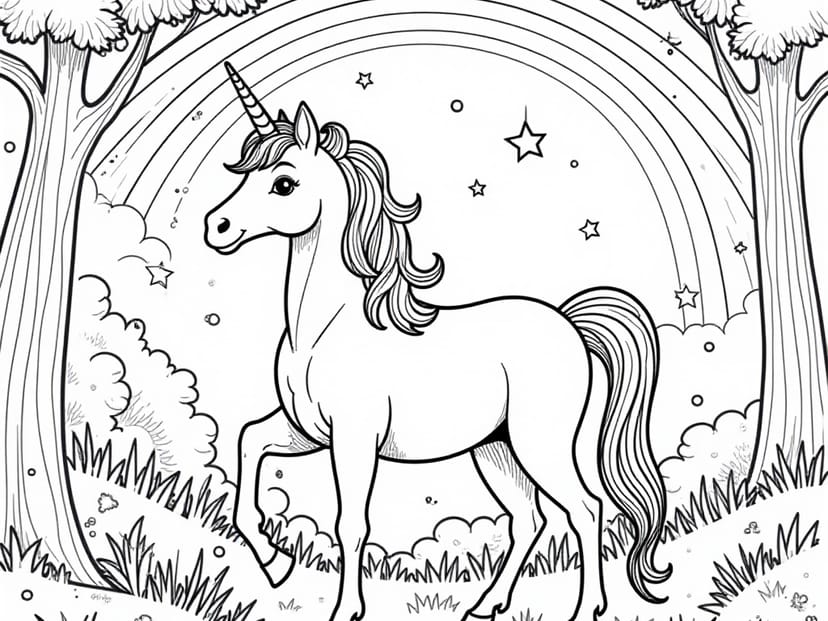 Free Unicorn Coloring Pages – free printable coloring page