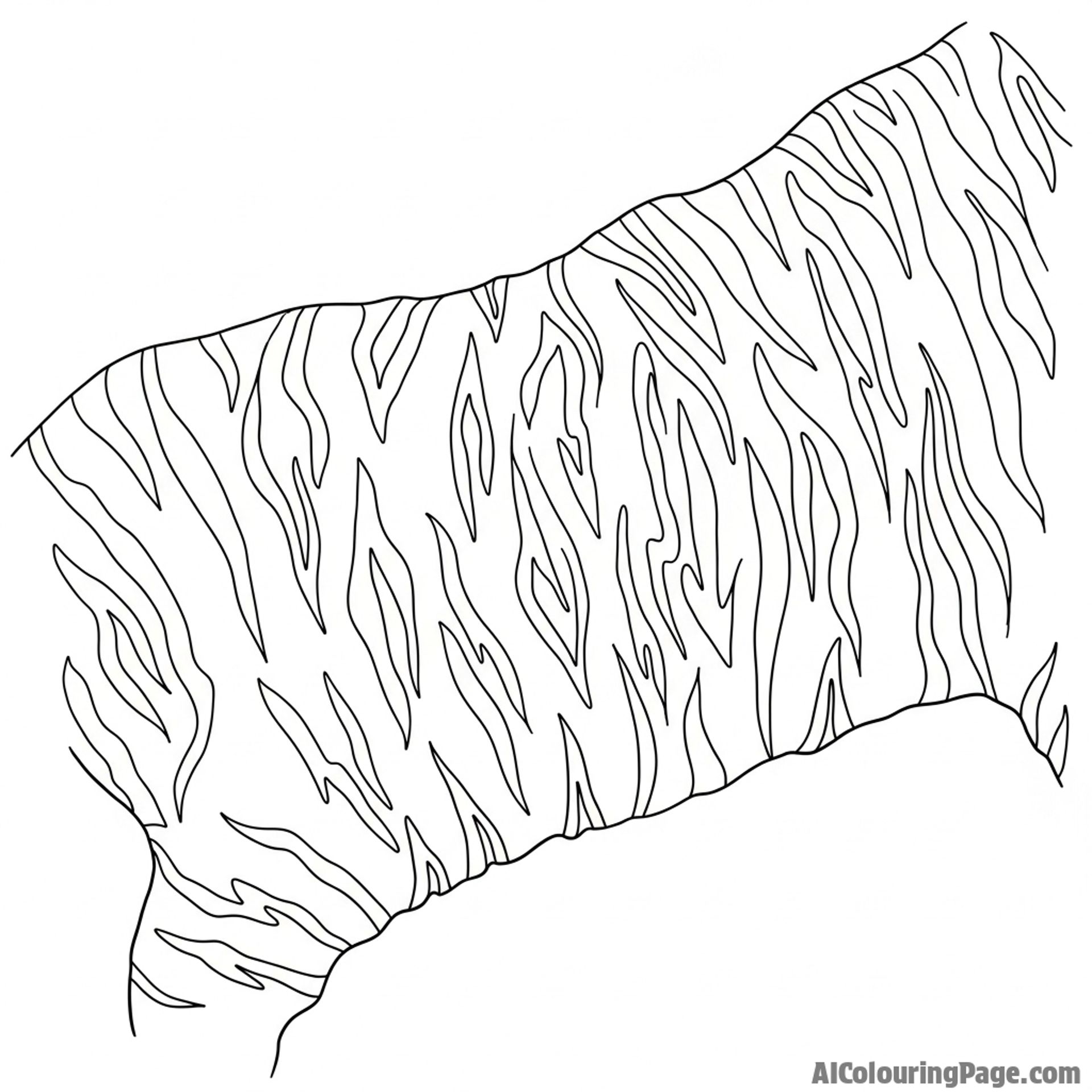 An abstract, fluid ink painting of a tiger’s stripes.