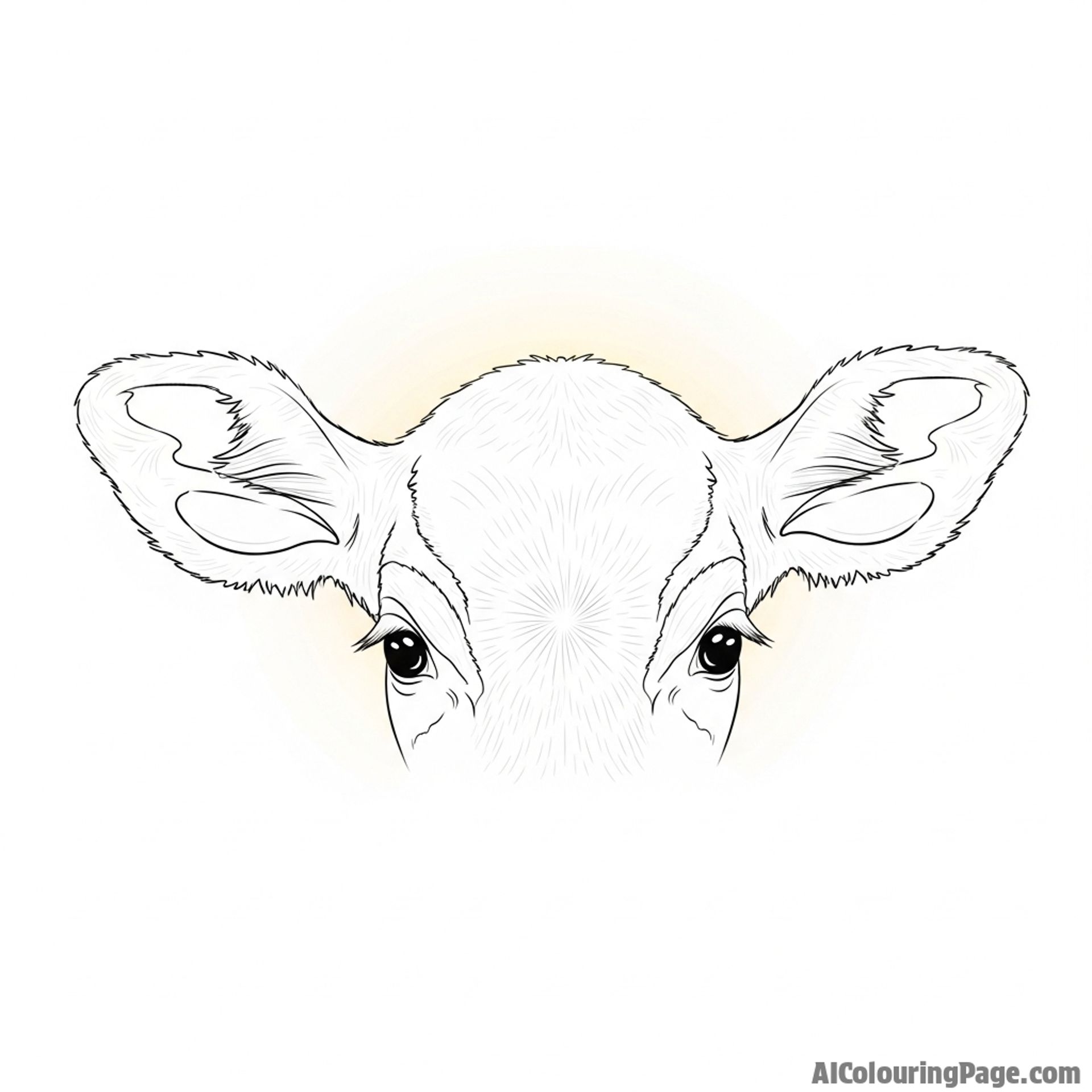 The delicate, fuzzy ears of a newborn calf, backlit by a soft, warm light.