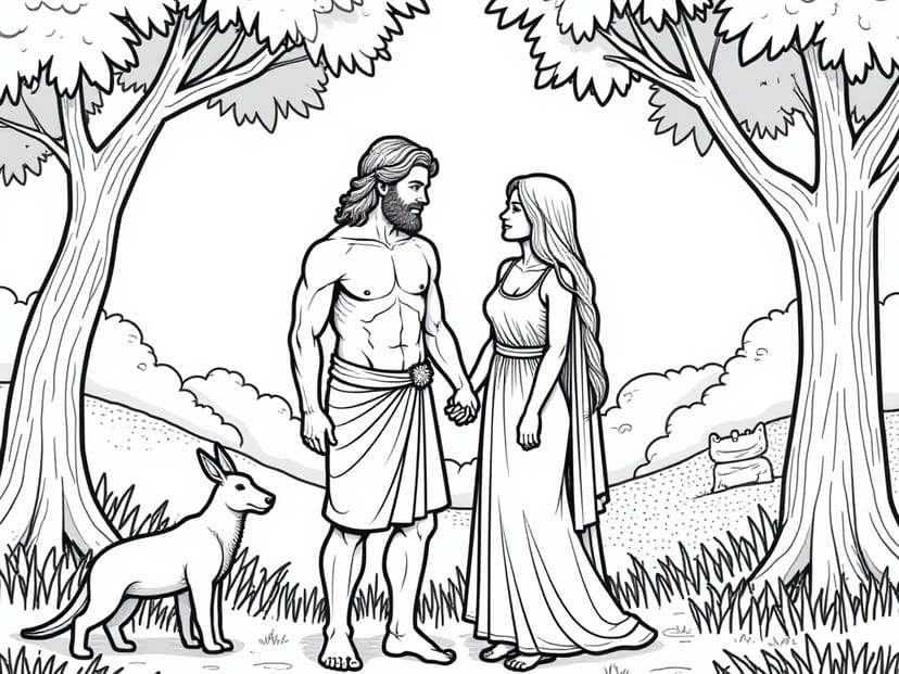 Free Adam-and-eve Coloring Pages – free printable coloring page